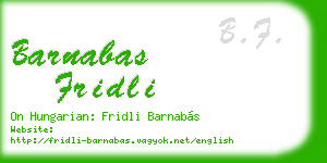 barnabas fridli business card